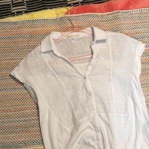 Mesh + Lace White 100% Cotton Blouse